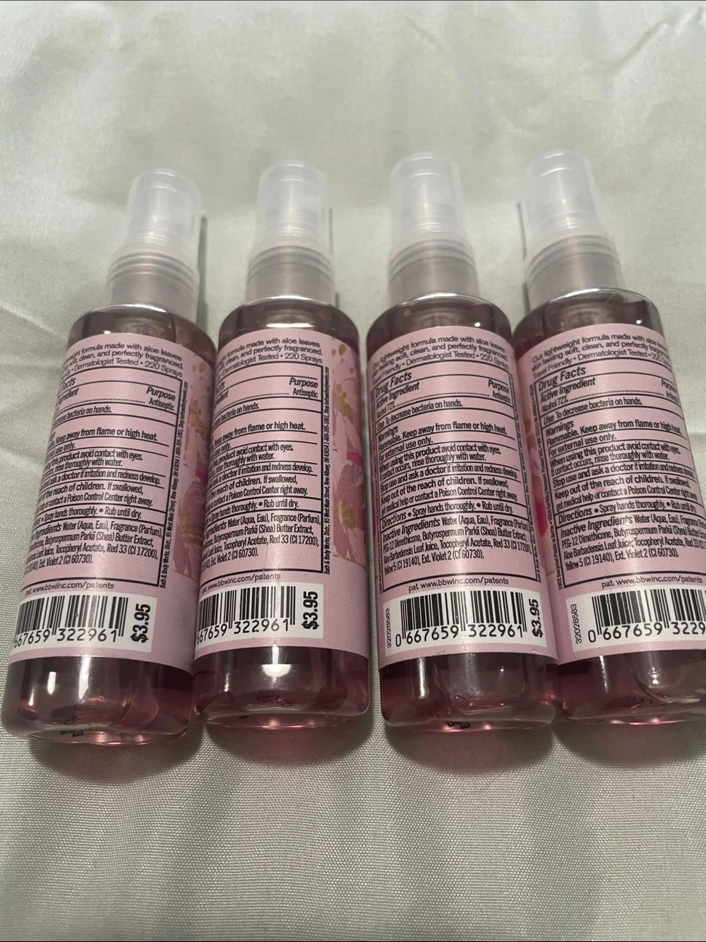 Bath & Body Works 4X Champagne Toast Anti-Bacterial Hand Spray